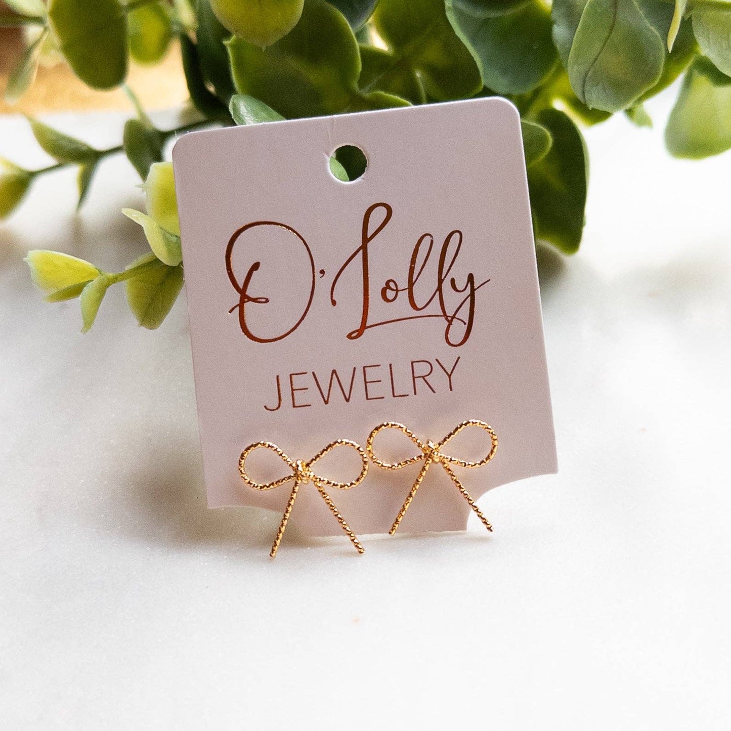 18k Gold Plated Bow Stud Earrings