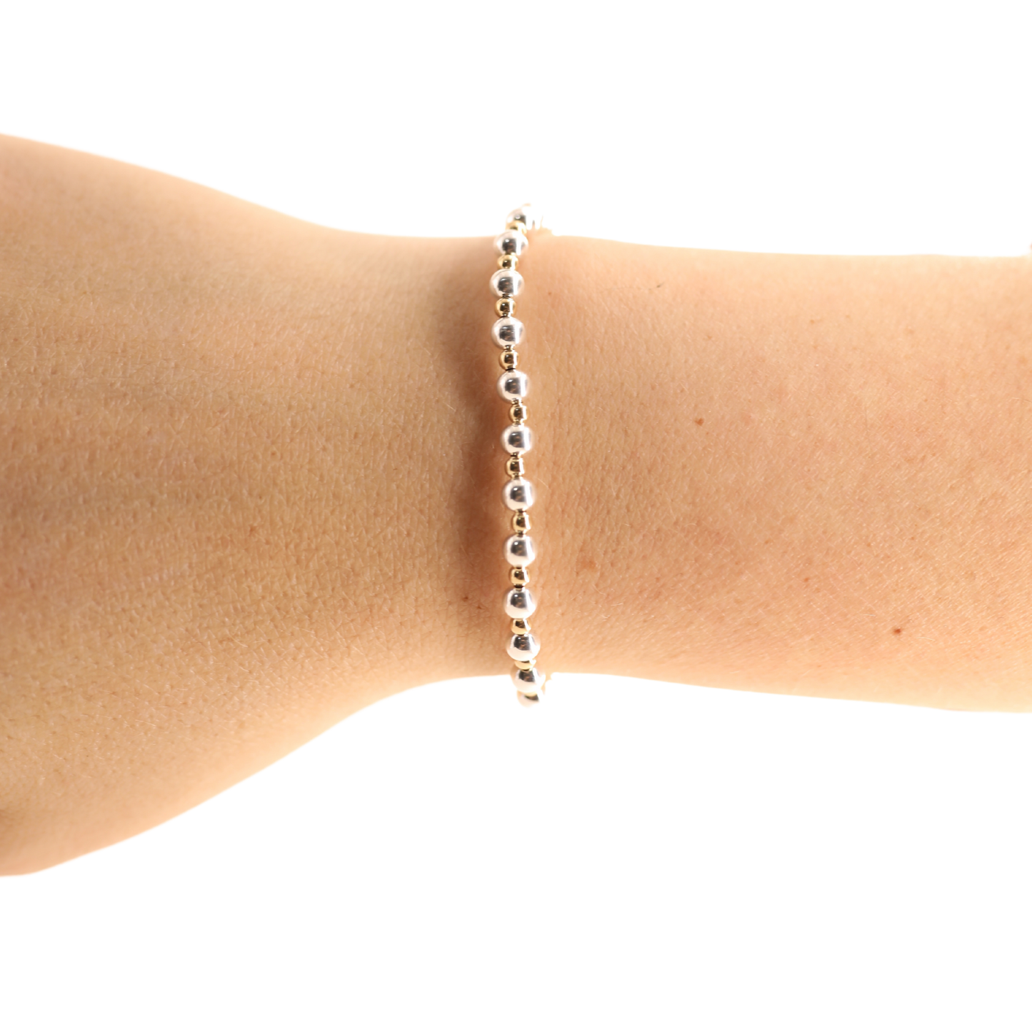 Mini Katy Bracelet in Silver with Gold: Standard 6.75 inch