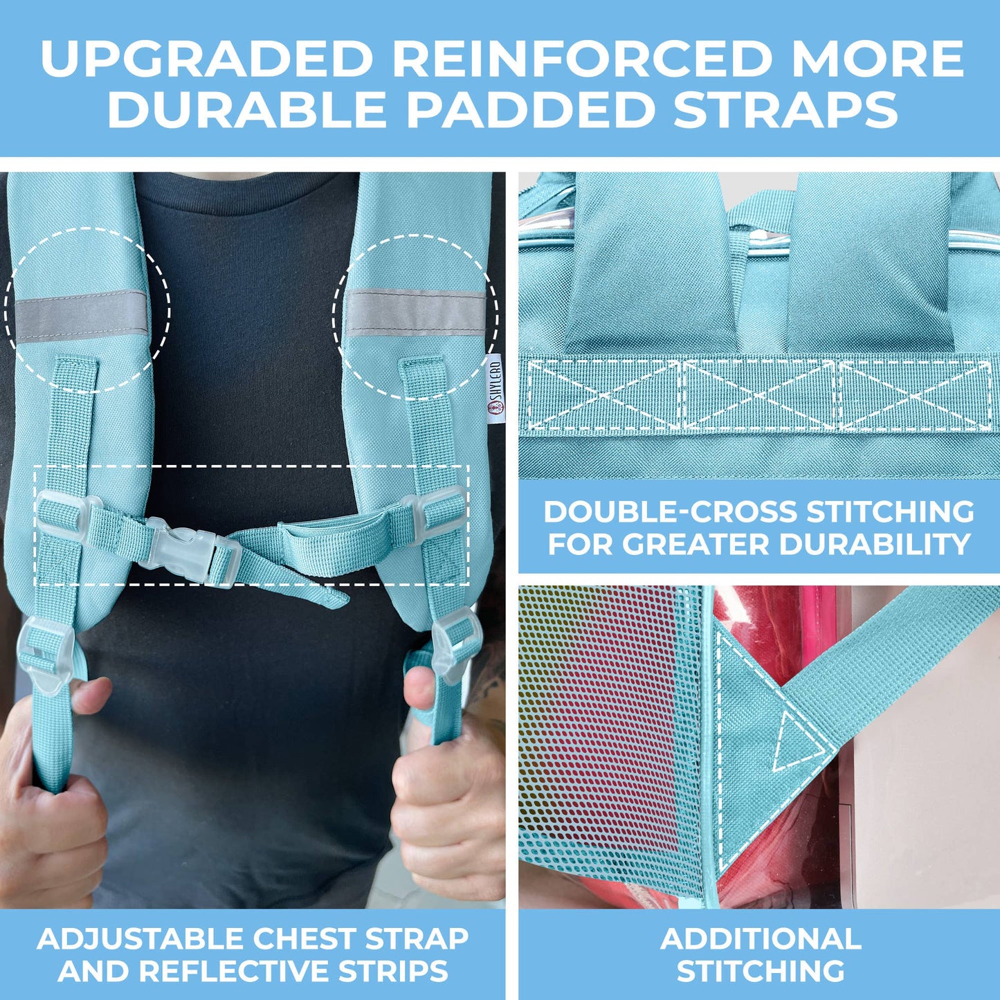 Clear Backpack For School XL | Turquoise Rhino: Turquoise Rhino