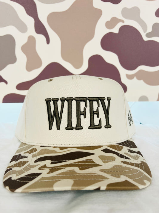 MHC Wifey Trucker Hat: Field Camo/Natural Otto