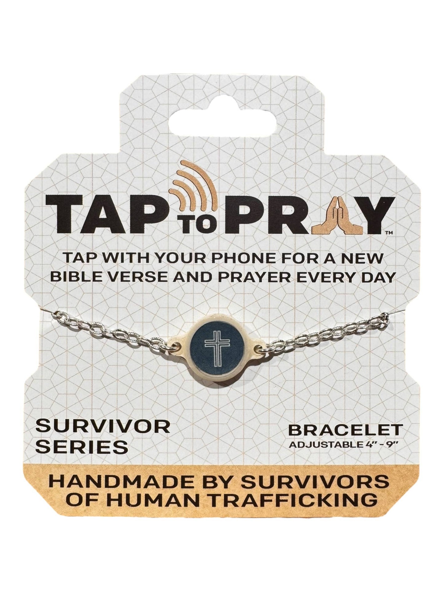 Tap To Pray™ - Survivor Series Handmade Bracelets: Turquoise + Cross