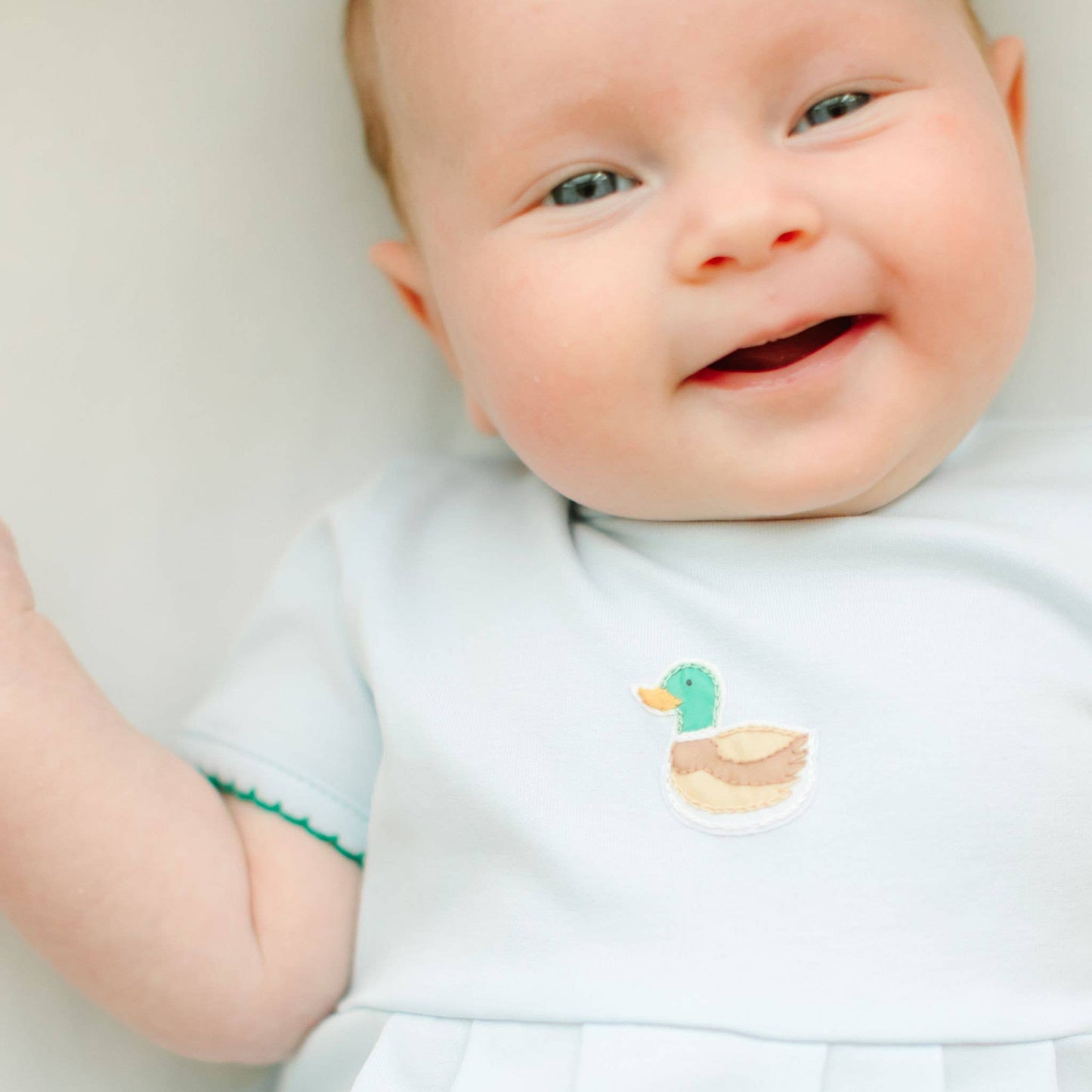 Mini Mallard Embroidered Bubble - Light Blue