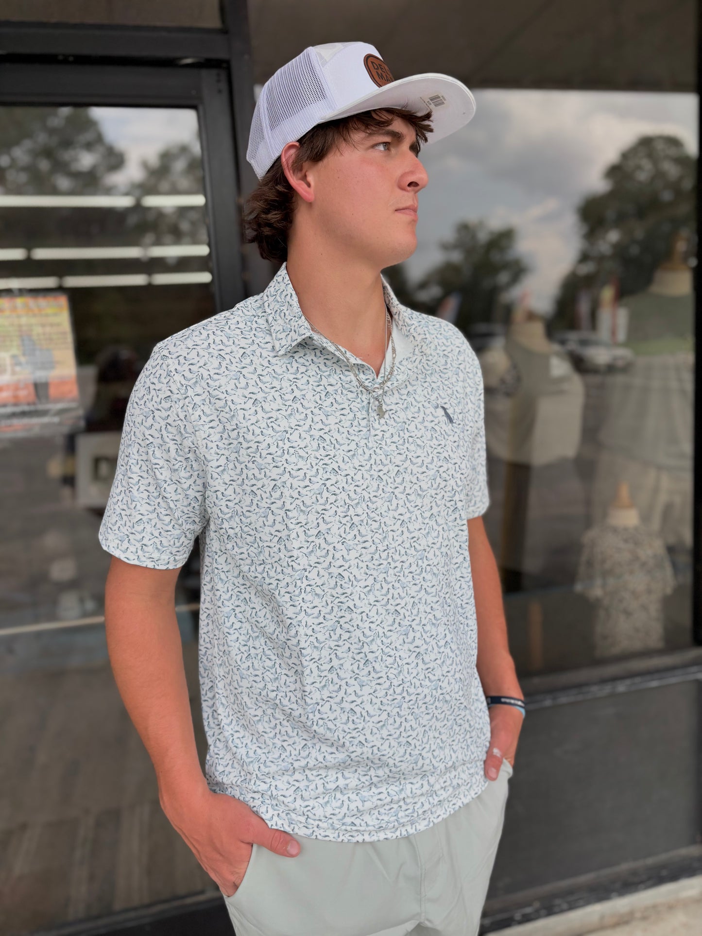 Local Boy Outfitters Dirty Myrtle Polo - Duck Dog - White