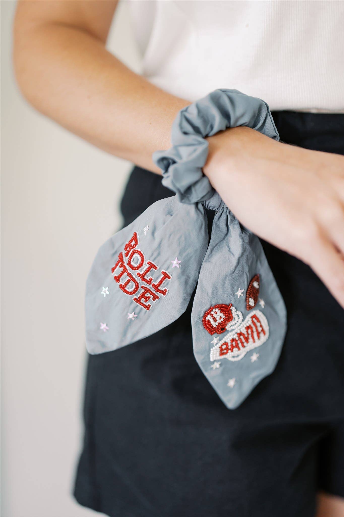 University of Alabama Beaded Scrunchie