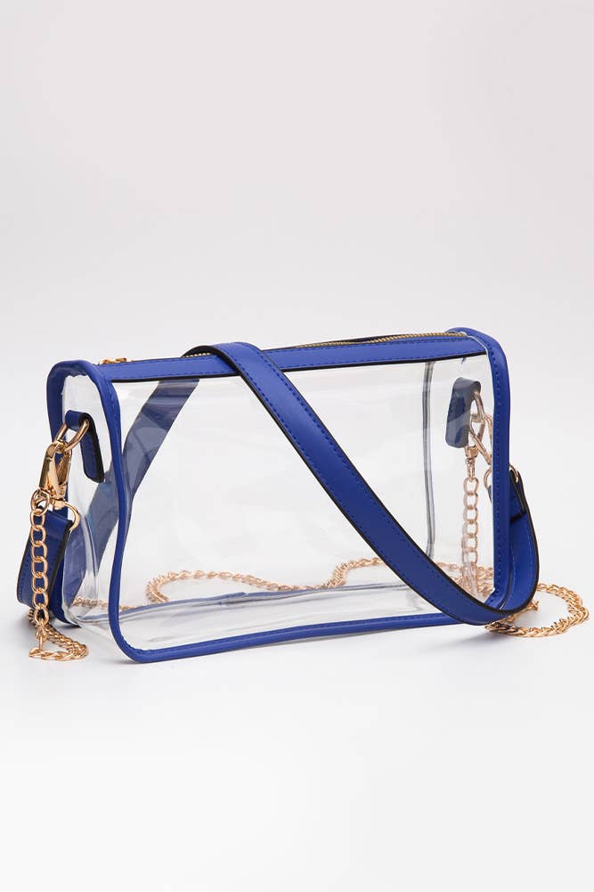 Clear Rectangle Stadium Concert Crossbody Bag: Black