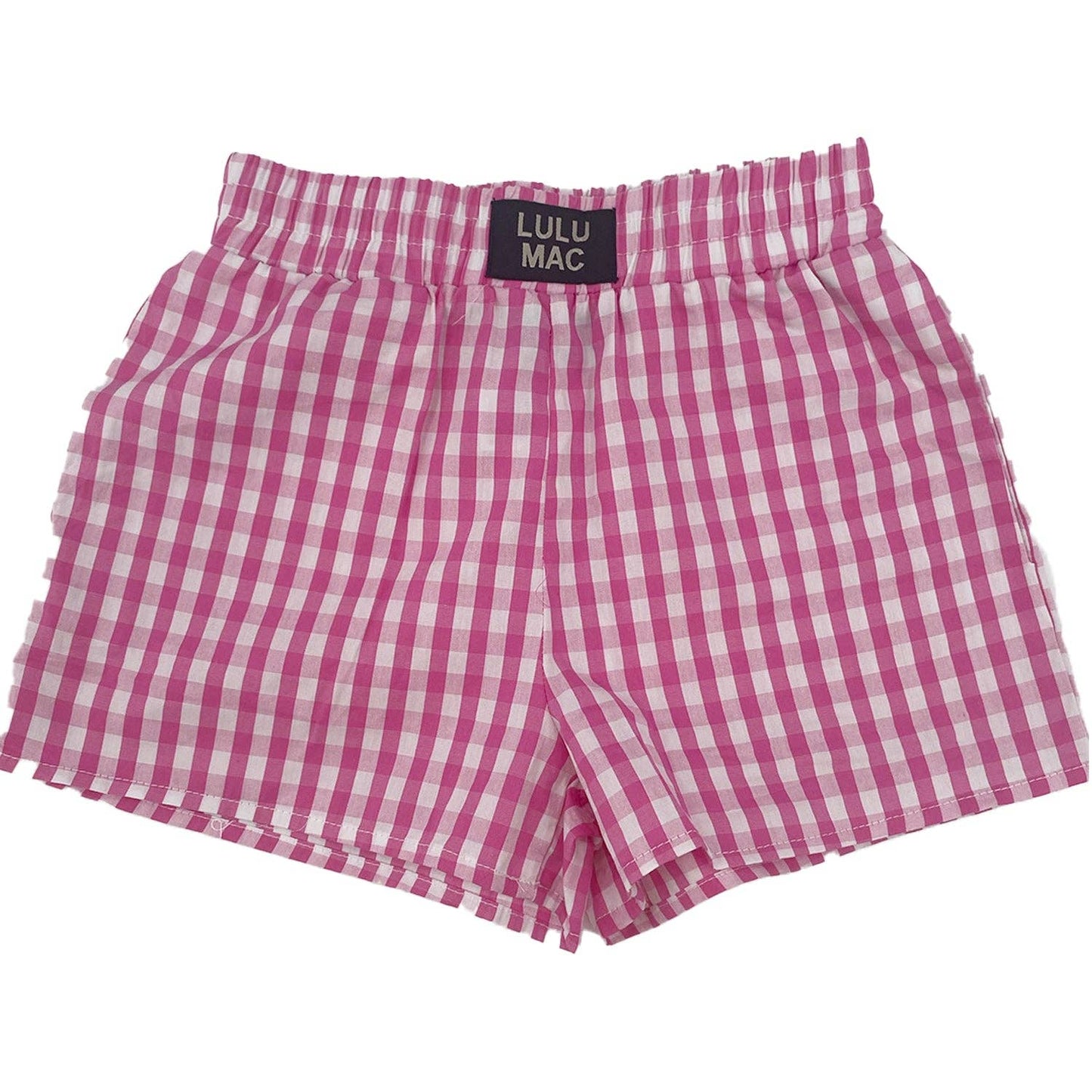 LULU MAC Pink Gingham KIDS SHORTS