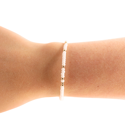 White Sprinkle Bracelet: Standard 6.75 inch