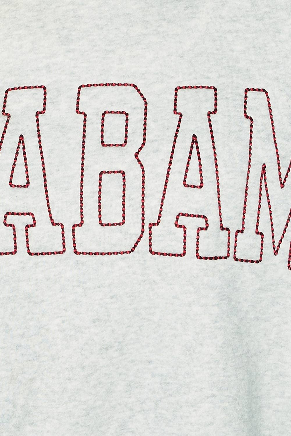 'ALABAMA'Embroidered Mock-Neck Sweatshirt: HEATHER GREY