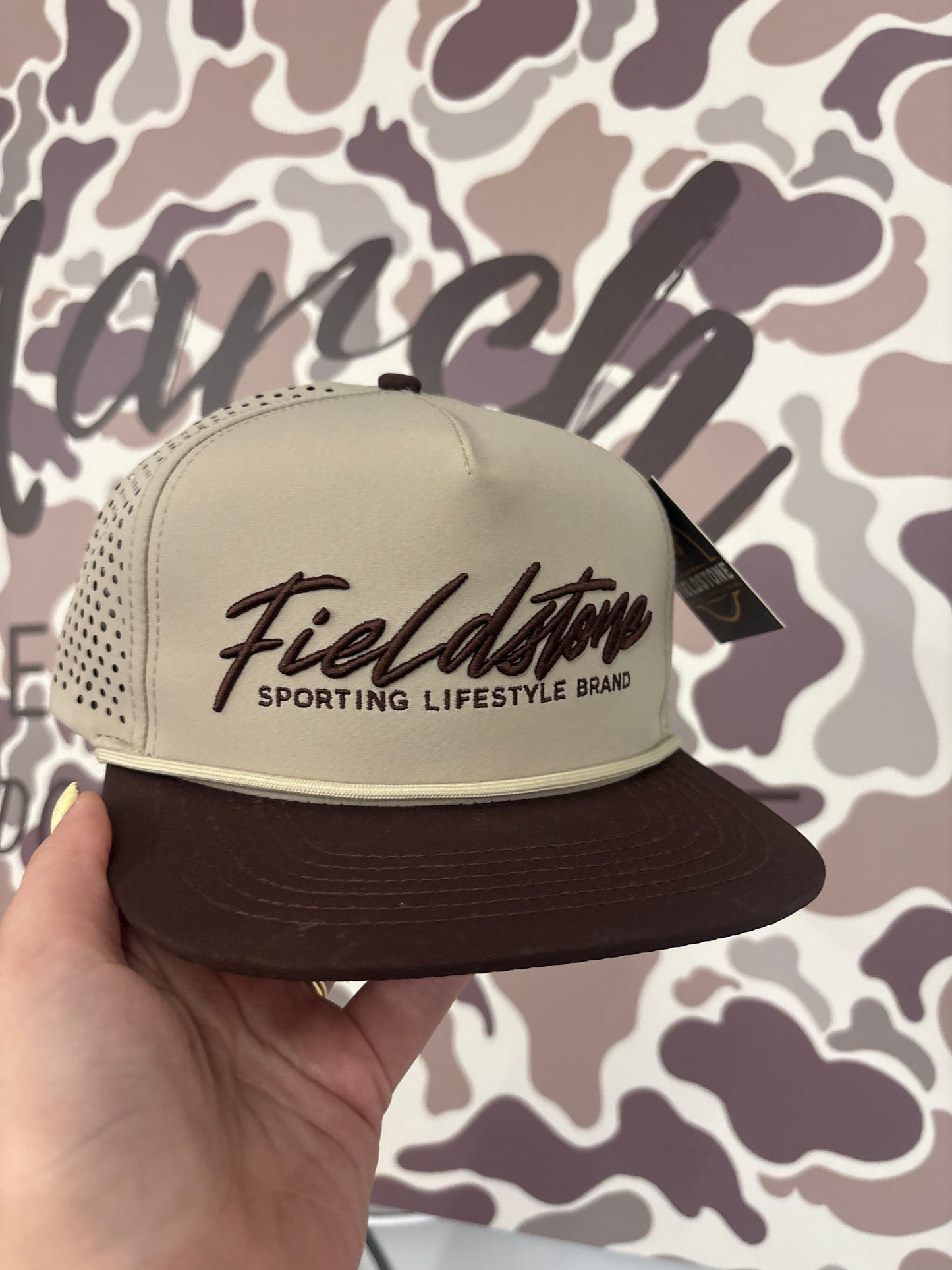 Fieldstone Brown Full Logo Performance Hat (RH-292)