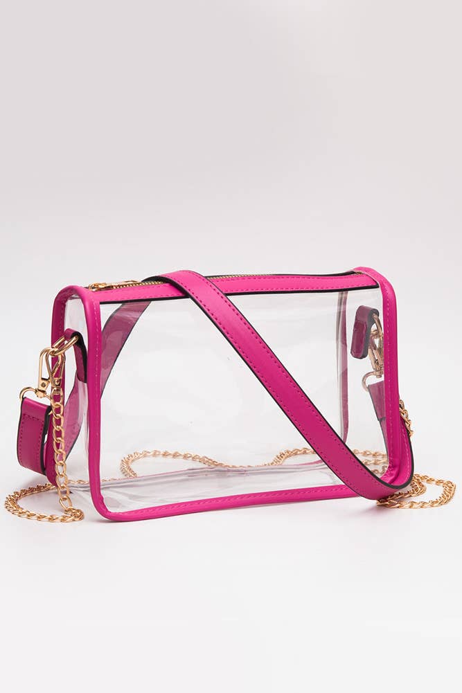 Clear Rectangle Stadium Concert Crossbody Bag: Black