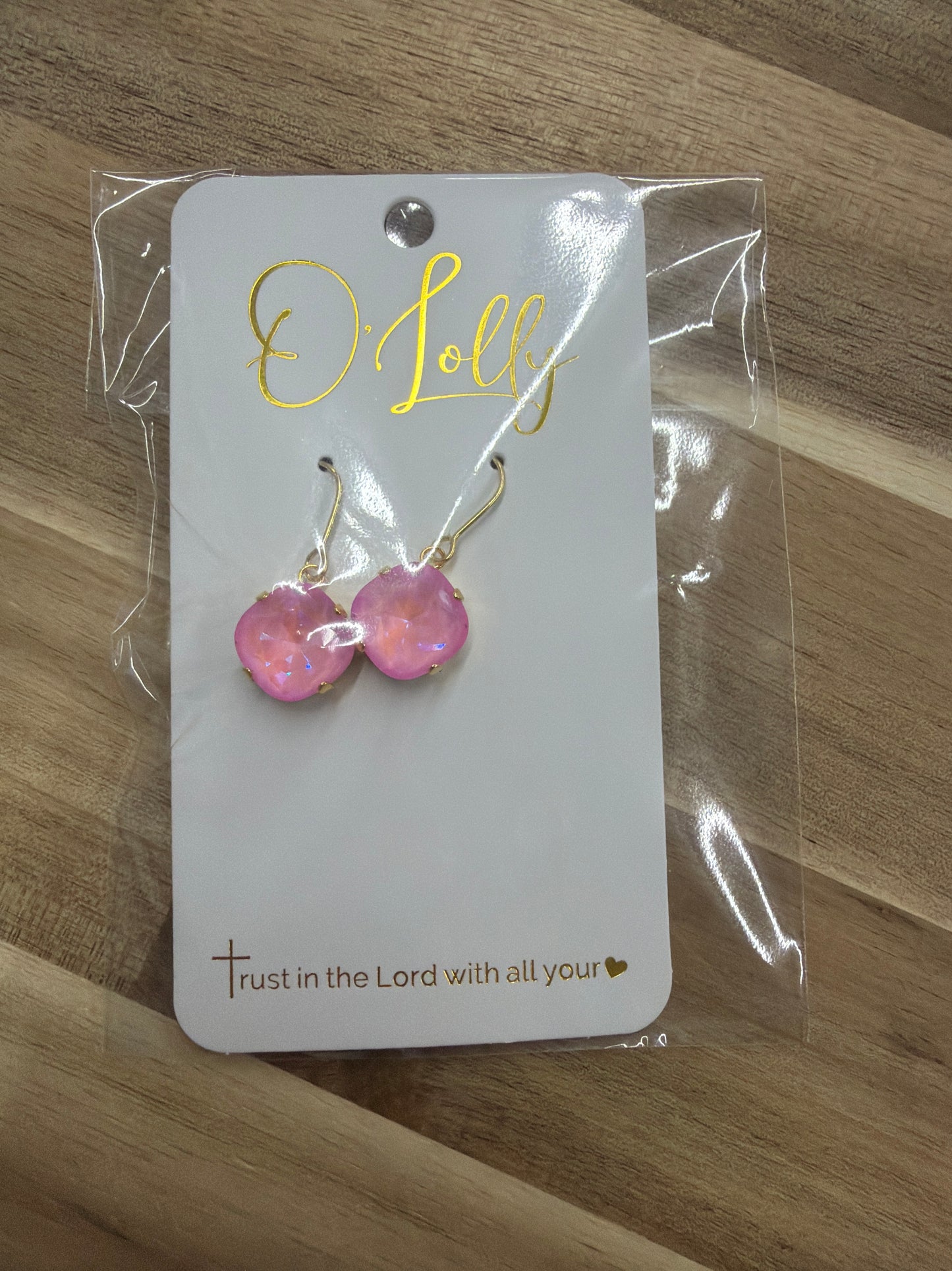 O’Lolly Stone dangle earrings-pink