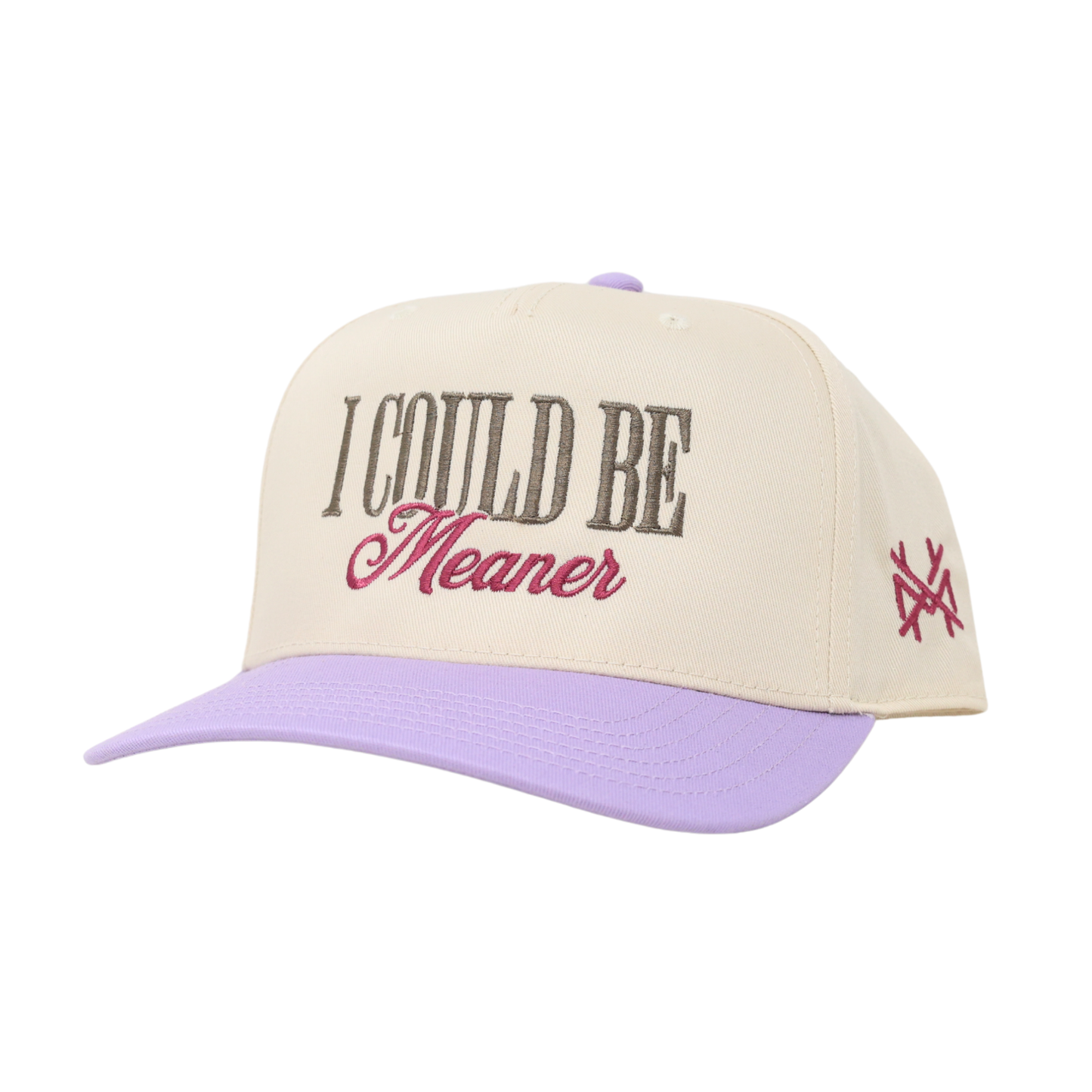I Could Be Meaner Trucker Hat: Retro Lavender/Natural