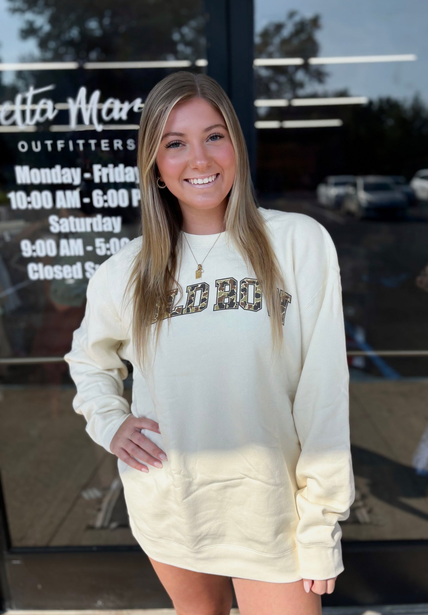 Old Row Camo Crewneck - Ivory