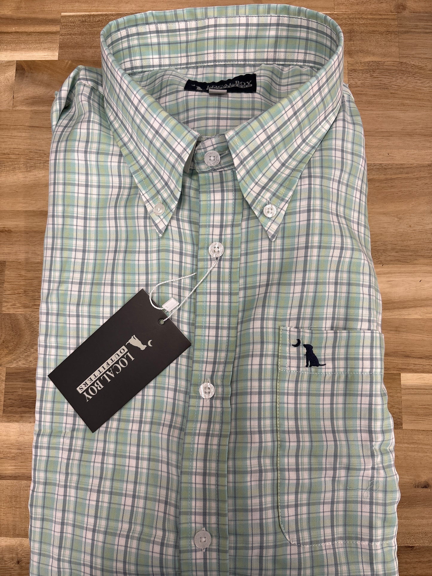 Local Boy Lee Dress Shirt - Teal/Lime/Slate