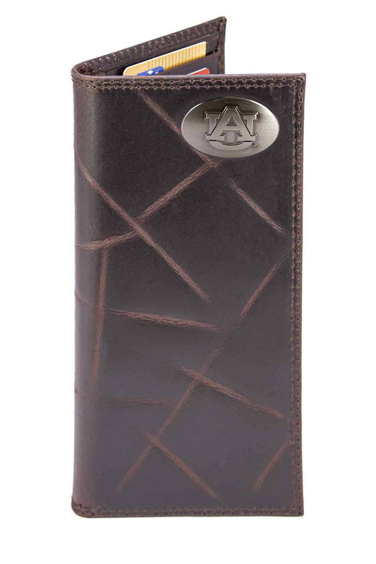 Auburn Tigers Men's Collegiate Secretary Leather Wallet.: Crazyhorse Brown