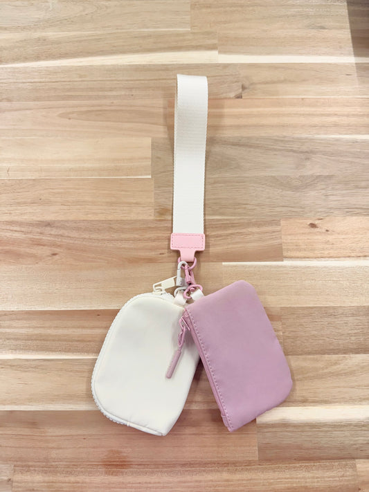 Dual pouch wristlet keychain wallet #U-204