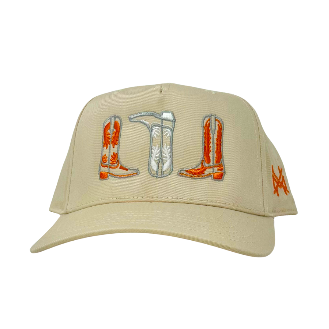 MHC Boots Trucker Hat: Powder Blue/Natural Otto