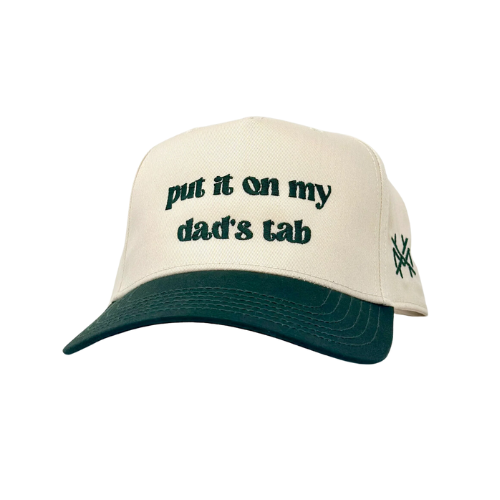 MHC Put It On My Dad's Tab Trucker Hat: Black/ Natural Otto
