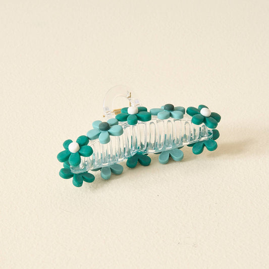 Daisy Claw Clip - Green