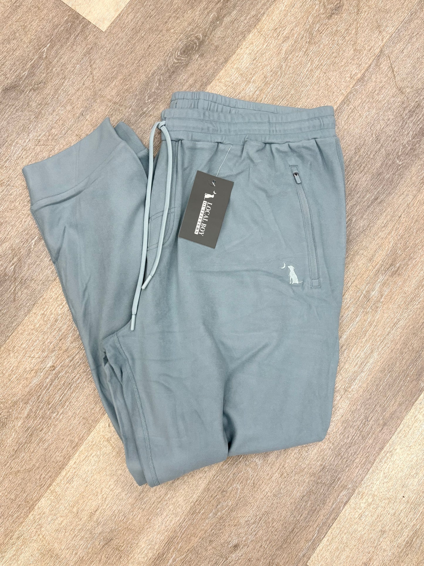 Local Boy Velvet Fleece Jogger - Smoky Blue