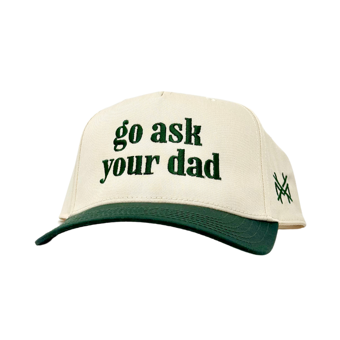 MHC Go Ask Your Dad Trucker Hat: Green/Natural Otto