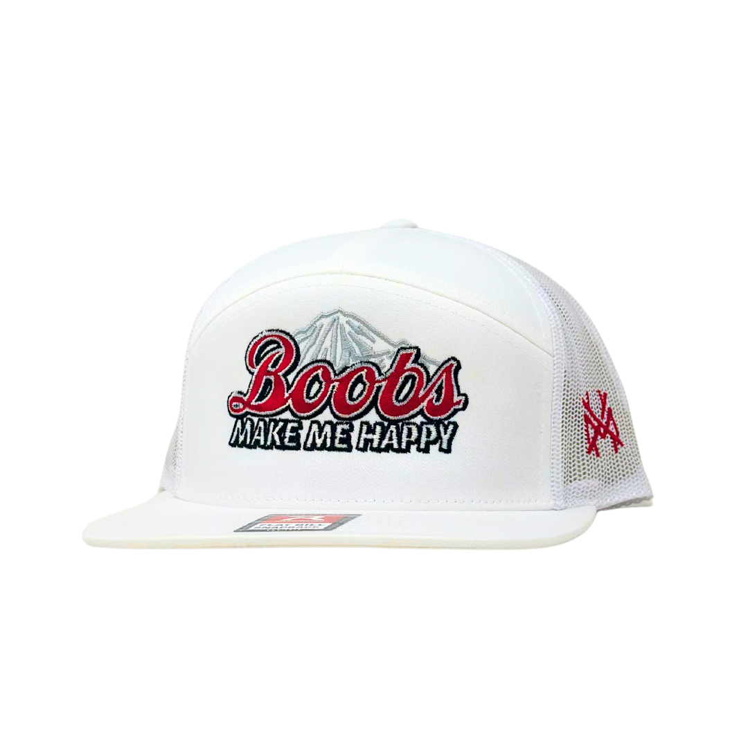 MHC Boobs Make Me Happy Trucker Hat: 168 White