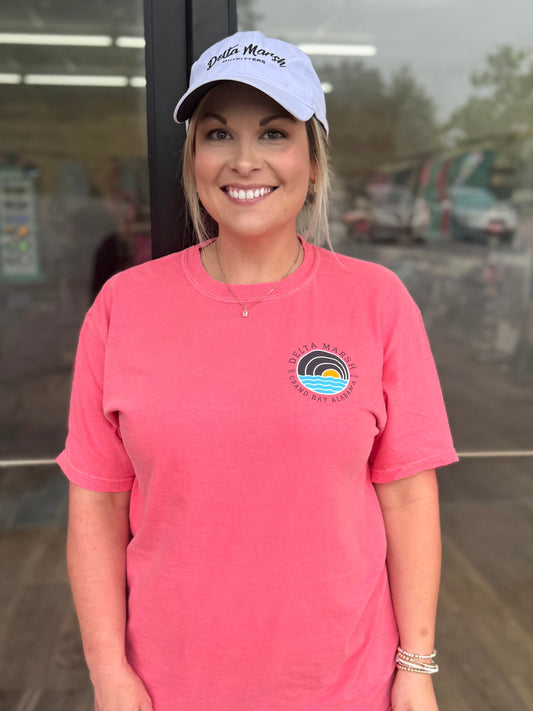 Delta Marsh Outfitters Tee - Local Sunset - Watermelon