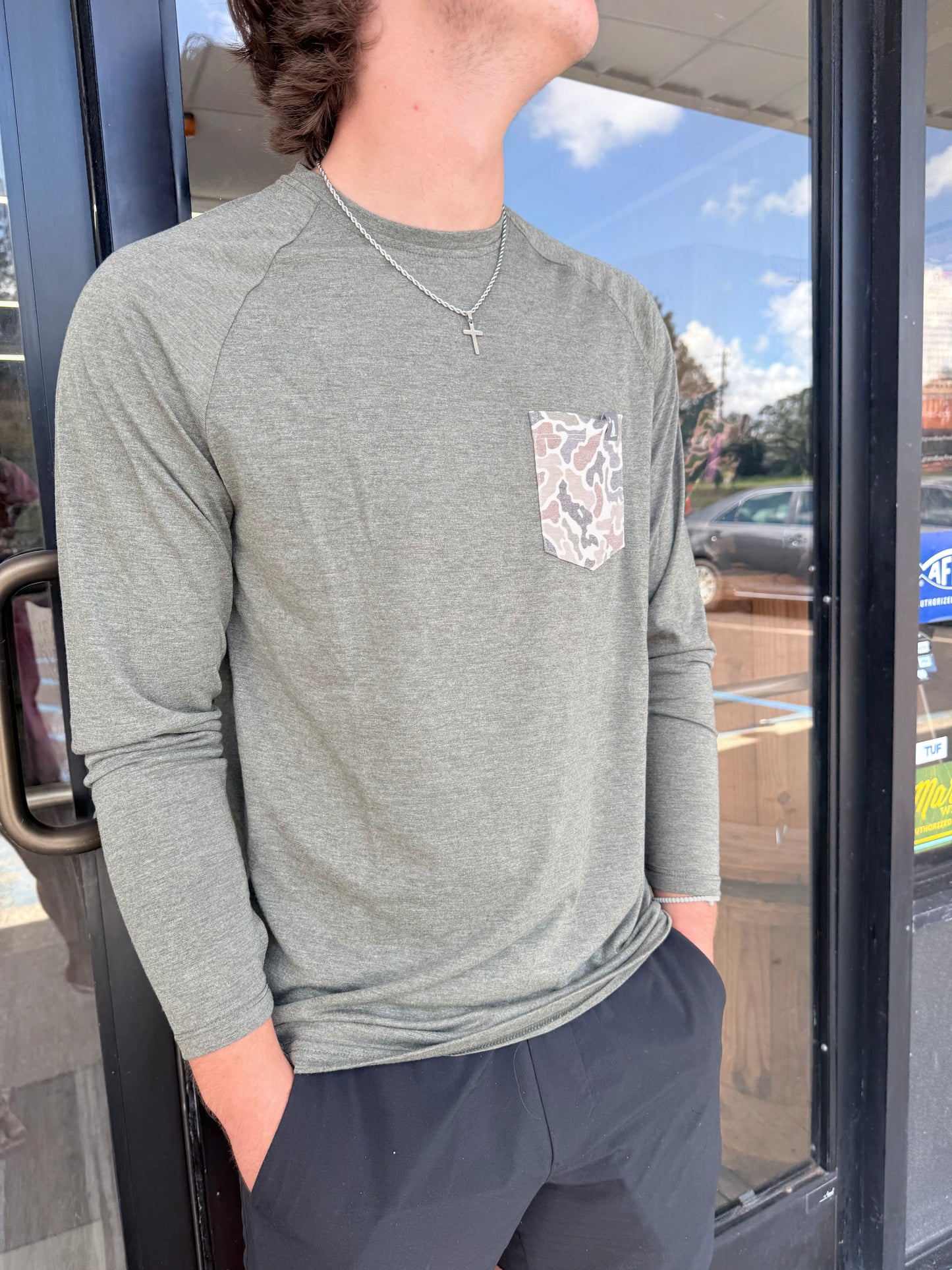Local Boy LS Heather Blend Crew - MUD