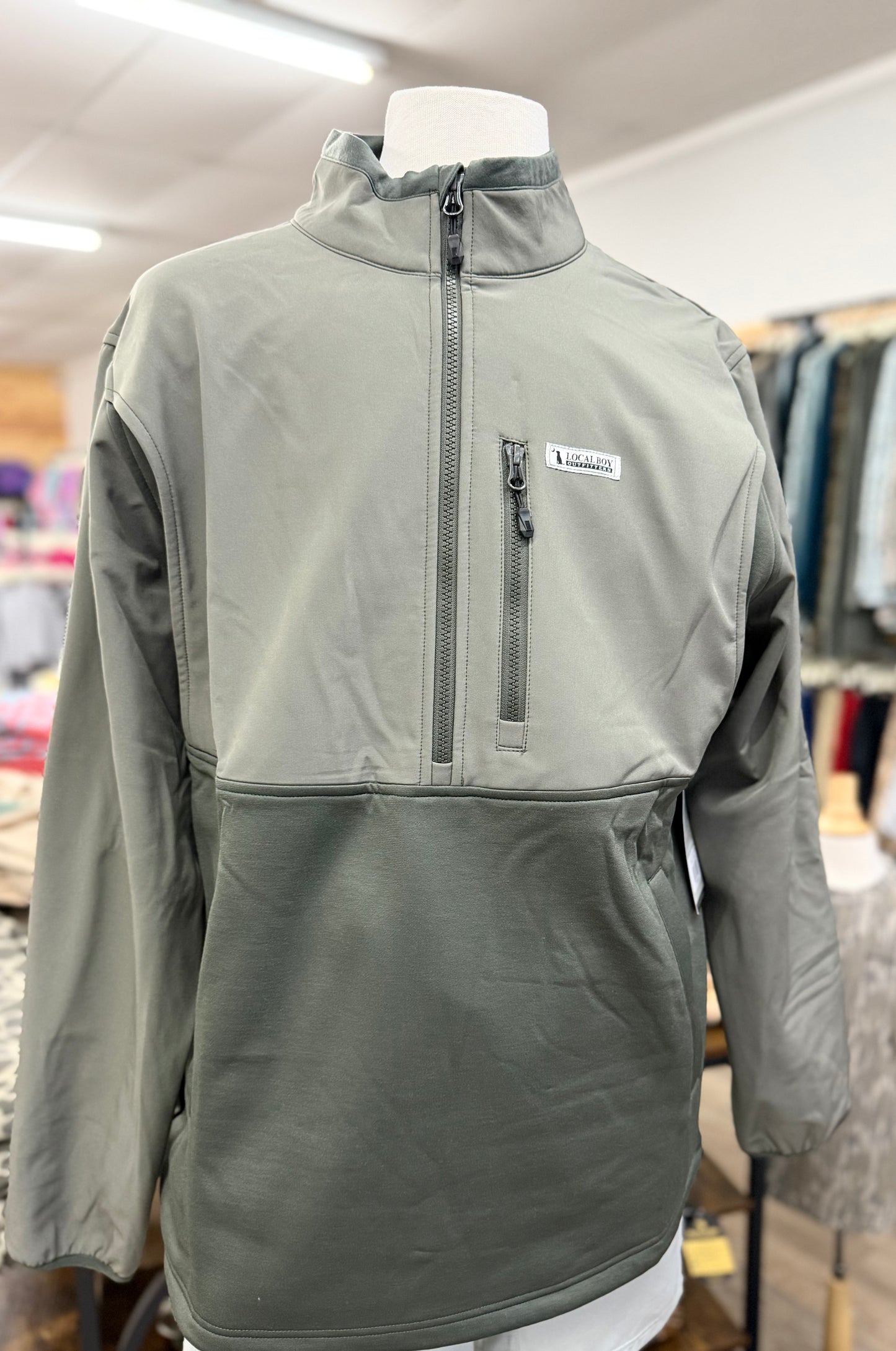 Local Boy Outfitters - Fielder Quarter Zip Pullover - Olive