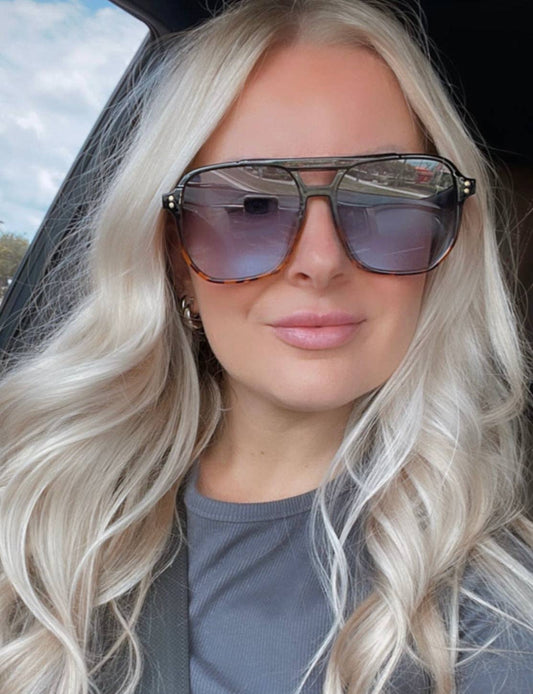 Skye - Unisex Oversized Aviator: Amber