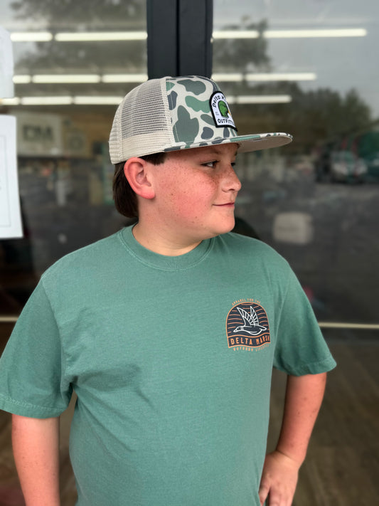 Delta Marsh Outfitters Tee - Duck Island Sunset Tshirt - Sage