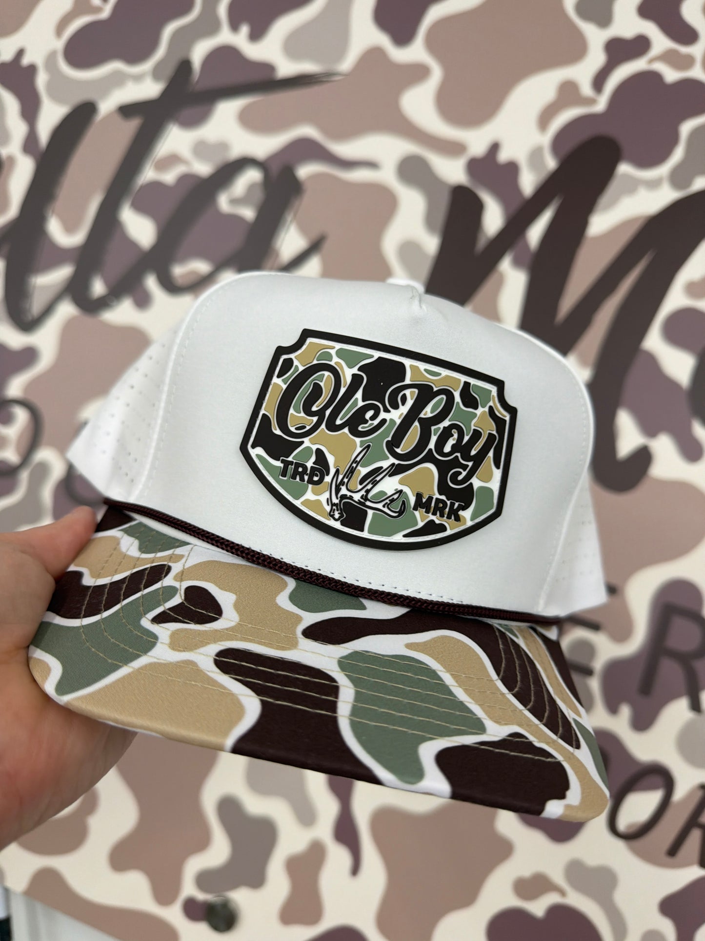 OLE BOY Performance Deer Antler Camo Patch Hat
