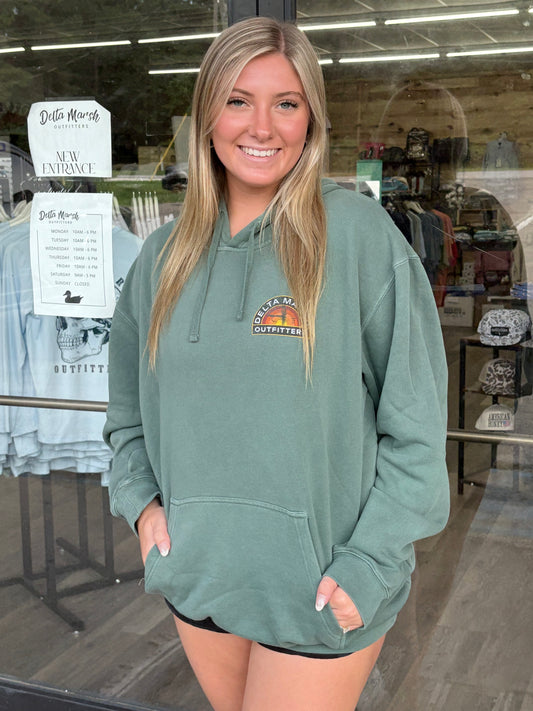 Hunter Green Delta Marsh Outfitters Hoodie - Fish Hookin