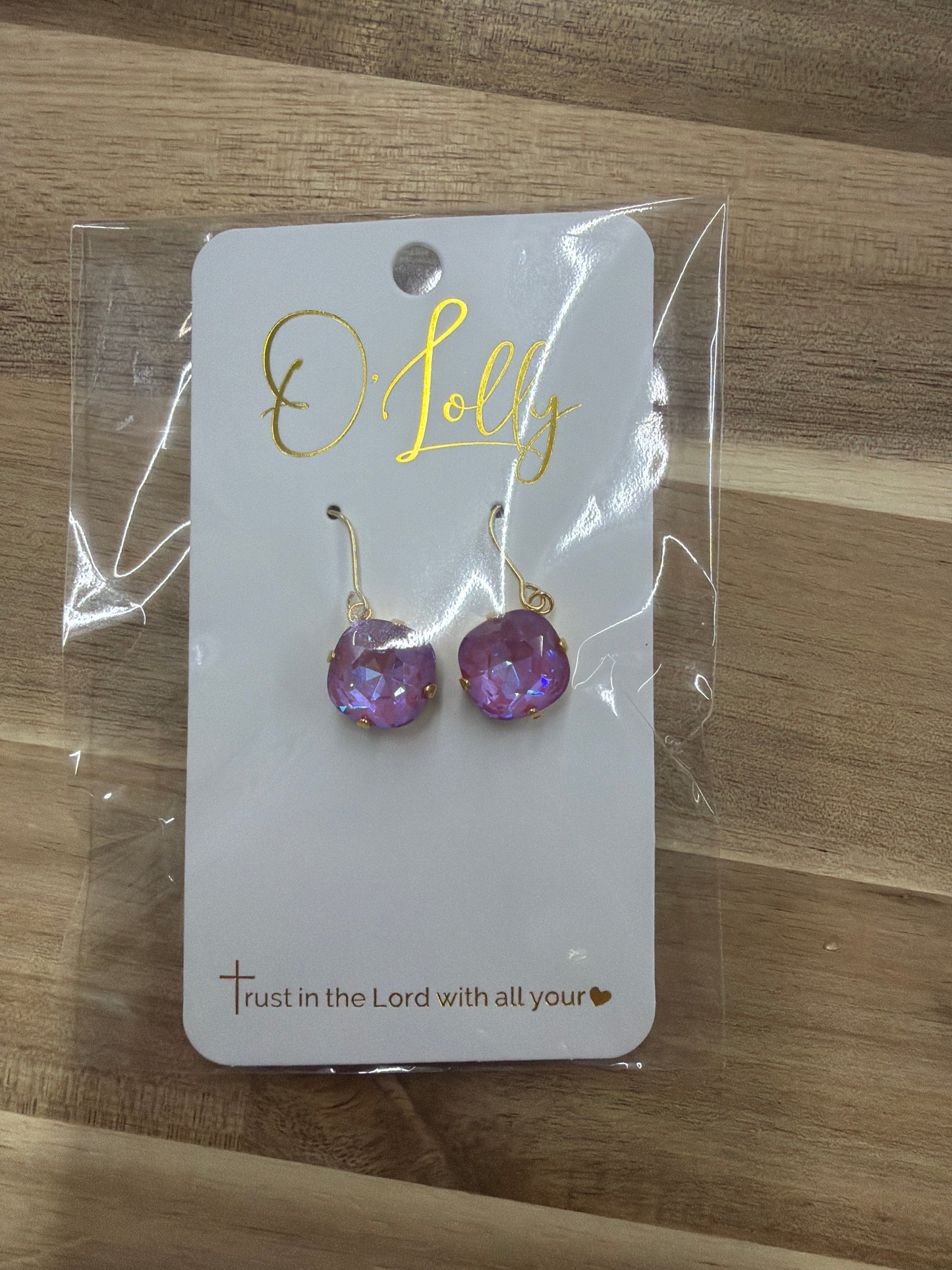 O’Lolly Stone dangle earrings-purple