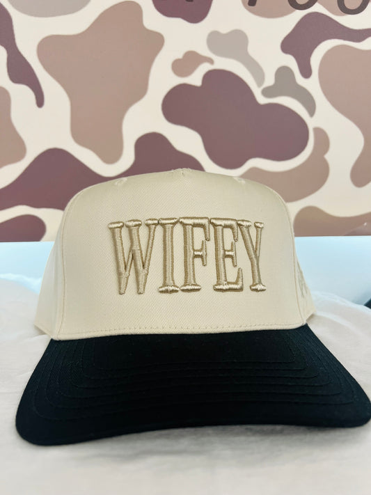 MHC Wifey Trucker Hat: Black/Natural/Natural Otto