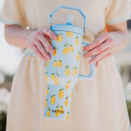 Zesty Lemons Wholesale Tumbler Cup: Light Blue