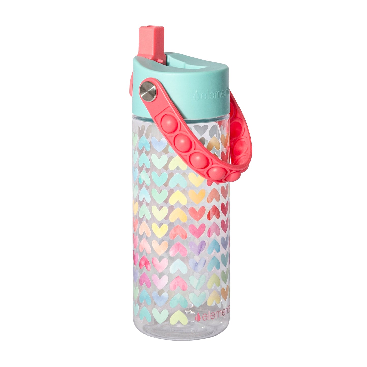 18oz Splash Pop Bottle - Rainbow Heart