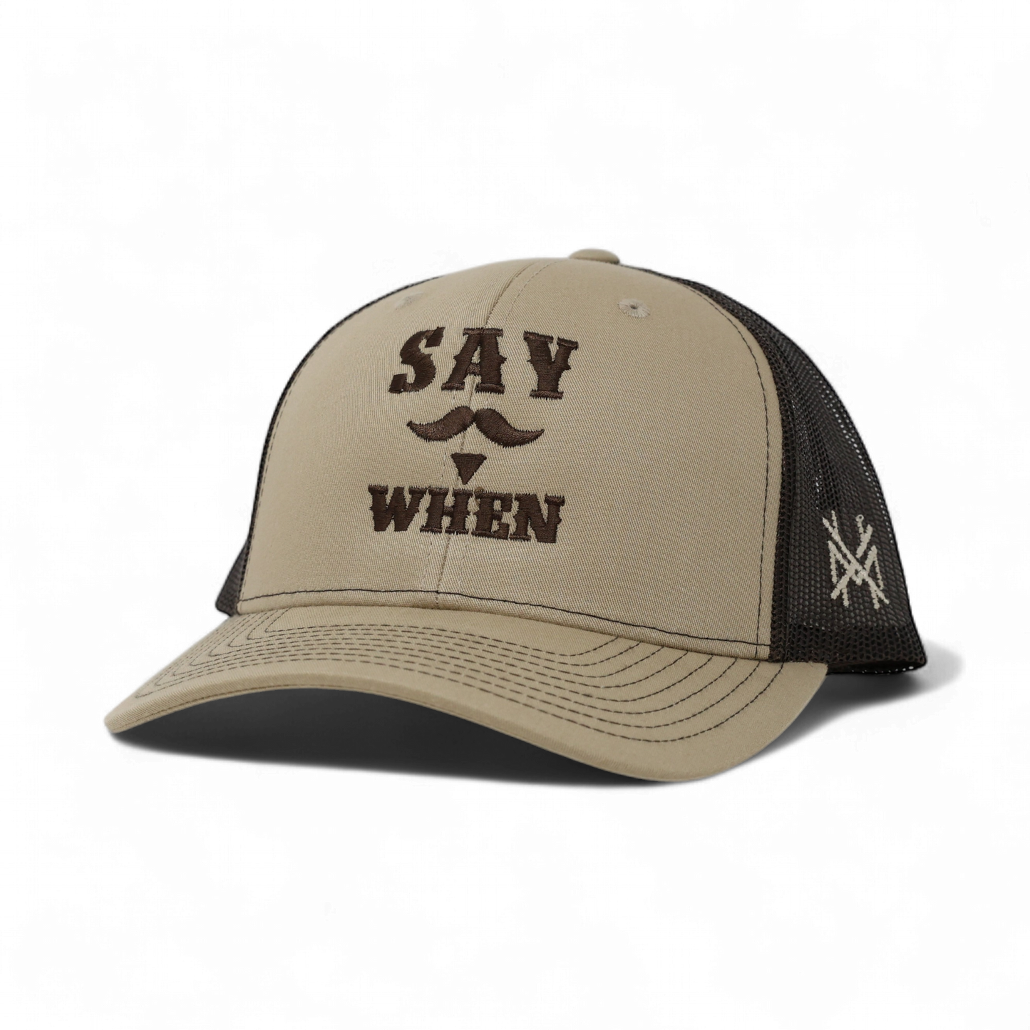 Say When Trucker Hat: 7 Panel Bottomland/Black