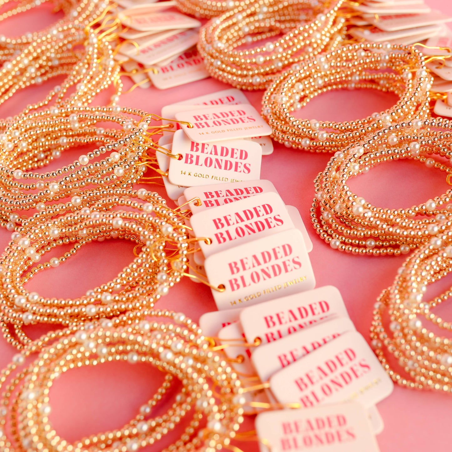 Madi Beaded Bracelet in Gold: Standard 6.75 inch