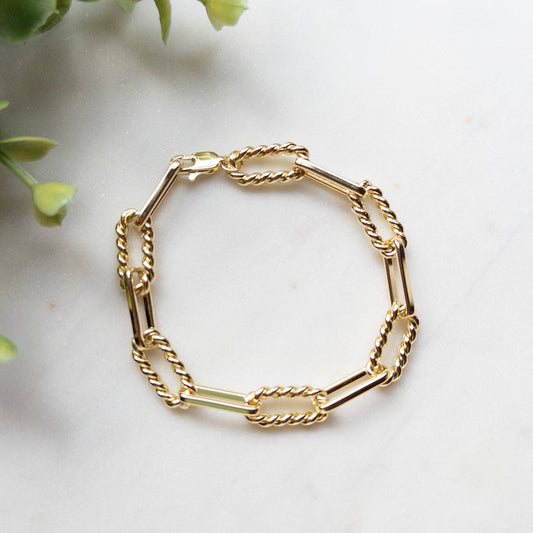 18k Gold Filled Chain Bracelet - 7 Inches Long