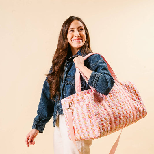 On-the-Go Quilted Weekender Bag-Petal Parade Pink