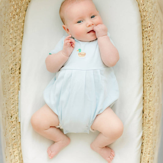 Mini Mallard Embroidered Bubble - Light Blue