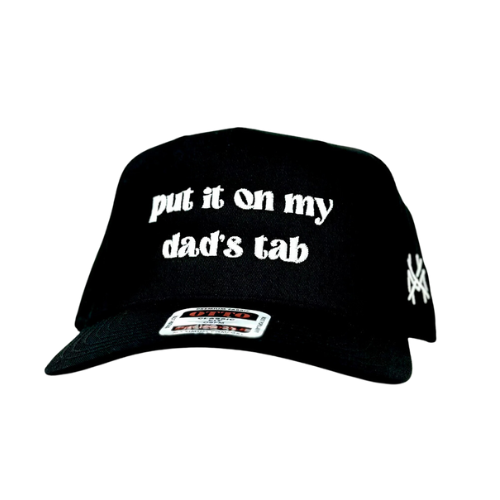 MHC Put It On My Dad's Tab Trucker Hat: Black/ Natural Otto