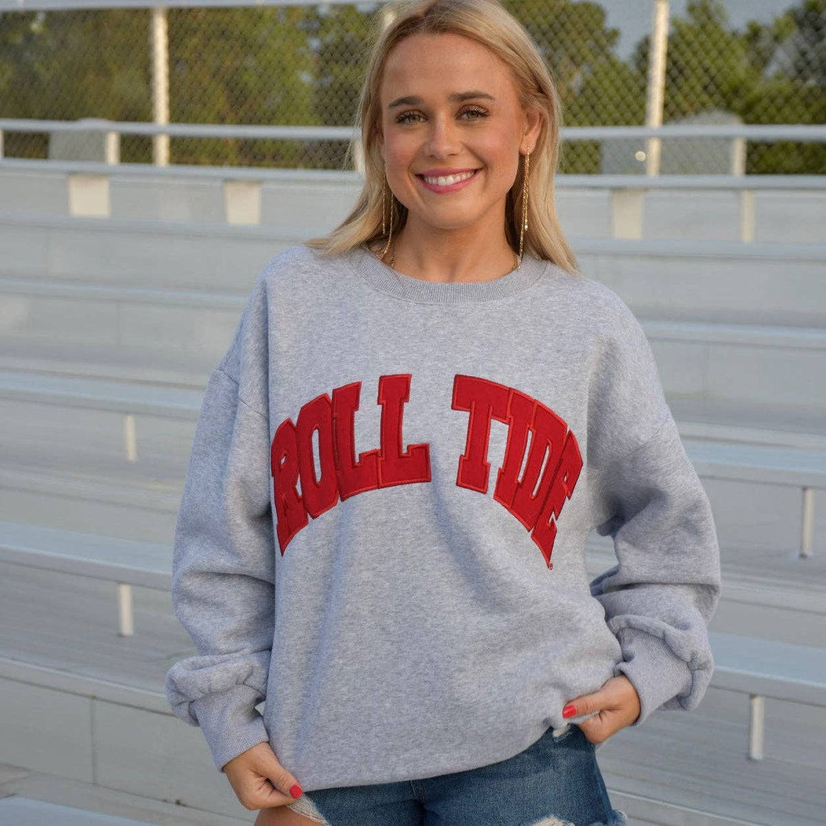ROLL TIDE LULU MAC SWEATSHIRT- GREY