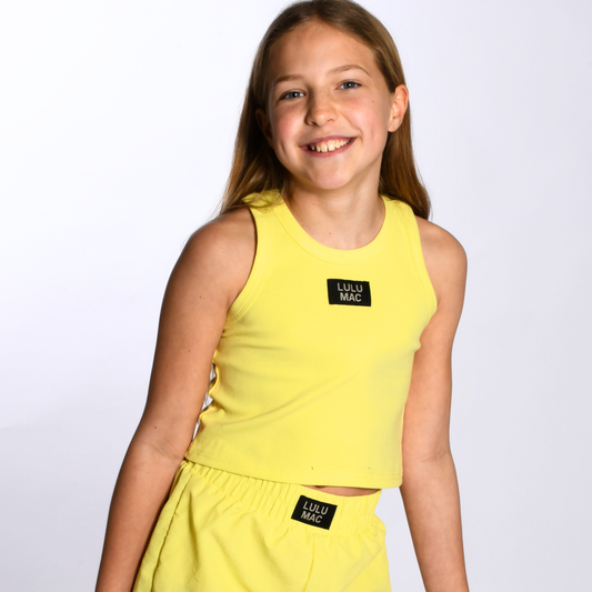 Lulu Mac NEON YELLOW KIDS SOLID TANK