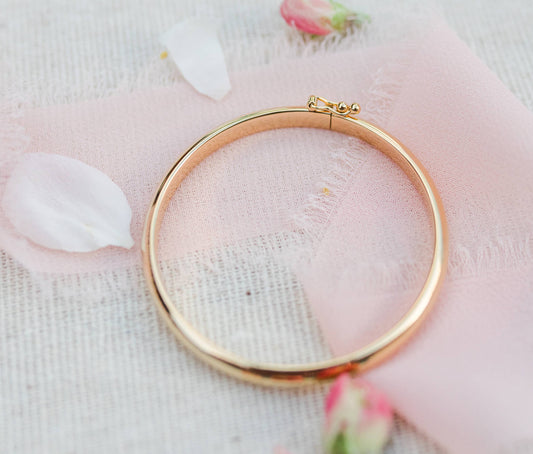 Gold Classic Bangle for Baby & Kids or Women: Small 0-12m