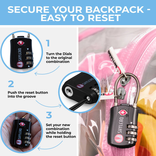 Clear Backpack For School XL | Top YKK® Zip | Pink Rhino: Pink Rhino