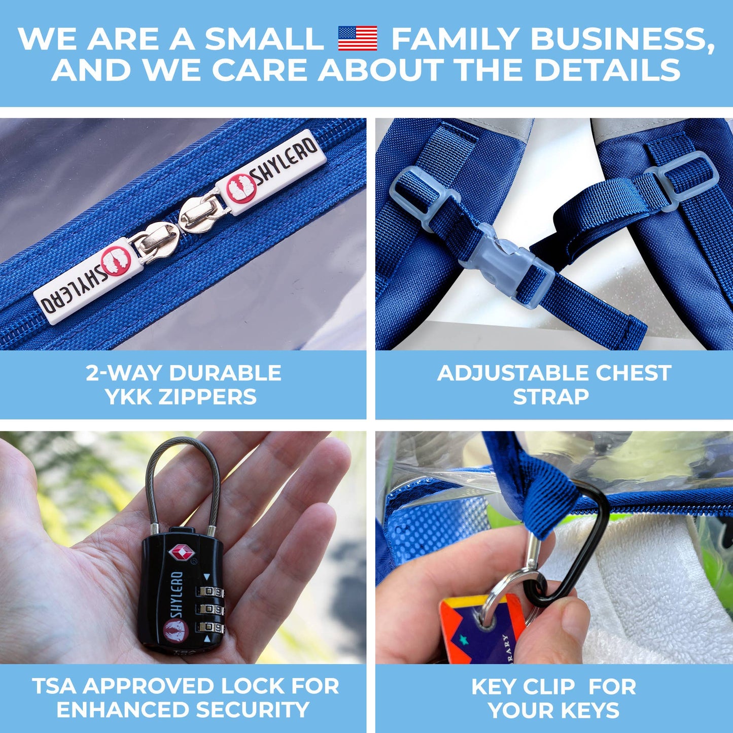 Clear Backpack For School XL | Top YKK® Zip | Blue Rhino: Blue Rhino