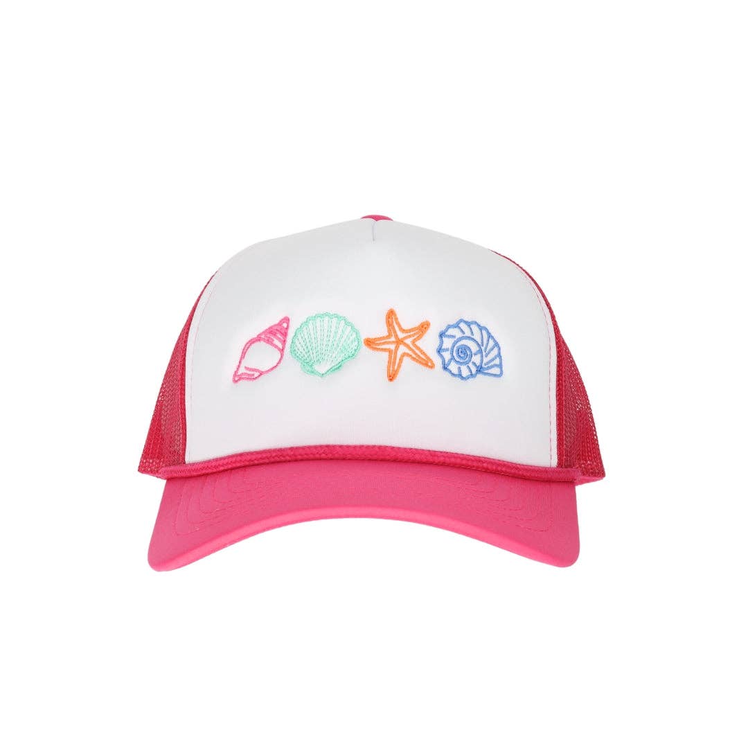 Shell Foam Embroidered Trucker Hat: Mint