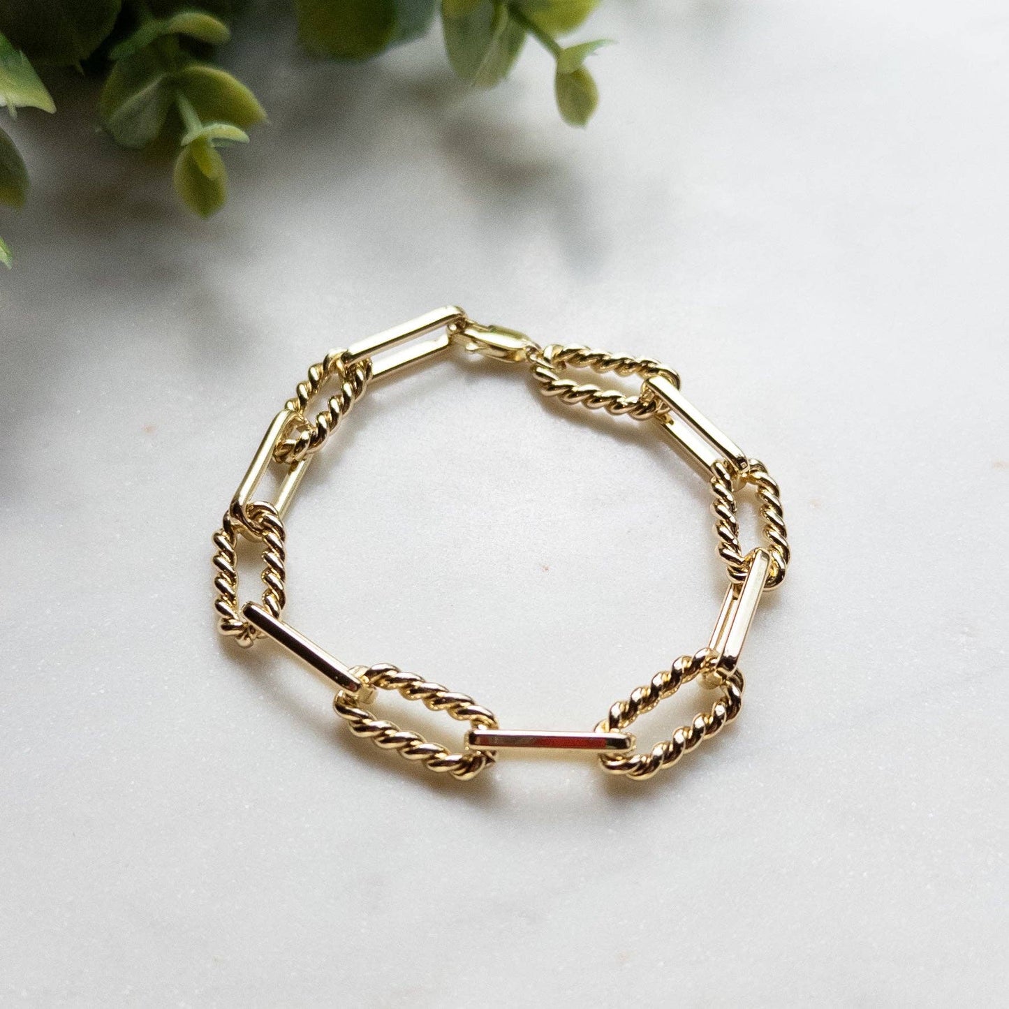 18k Gold Filled Chain Bracelet - 7 Inches Long
